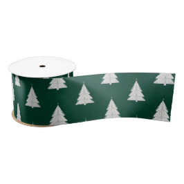 Lazo De Raso Árbol minimalista de Navidad de Line-Art con geomé