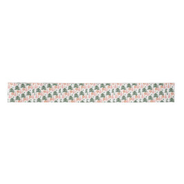 Lazo De Raso Árboles de Navidad Boho Bohemian Rosa Naranja Verd