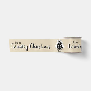 Lazo De Raso Árboles de Navidad Country Beige Vintage