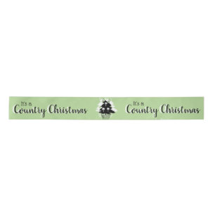 Lazo De Raso Árboles de Navidad Country Patrón Verde