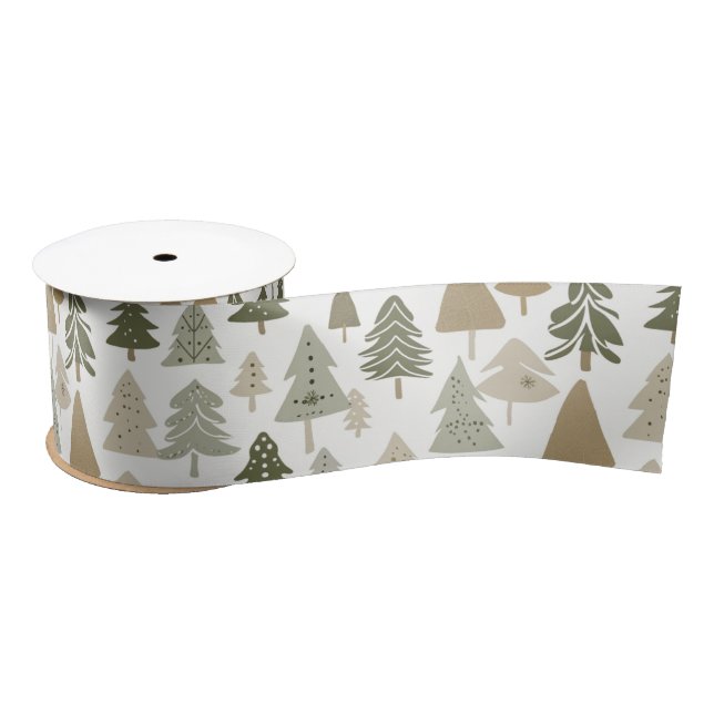 Lazo De Raso Árboles de Navidad Modernos Patrón (Carrete)