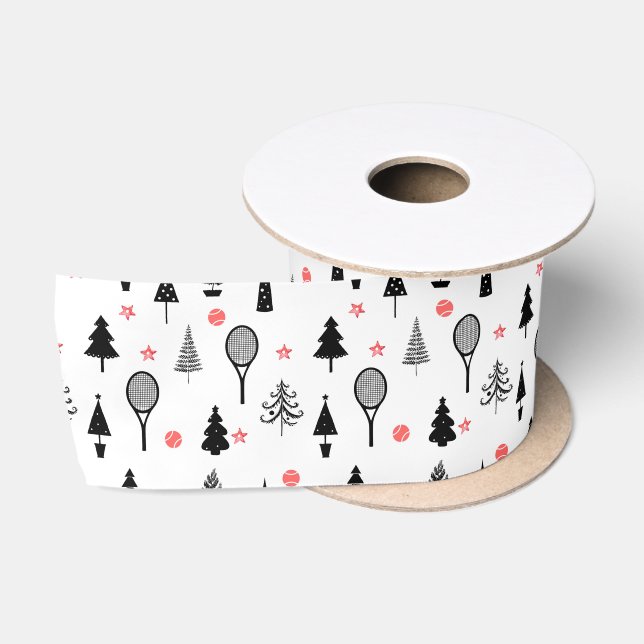 Lazo De Raso 🎄 árboles de Navidad y raquetas de tenis 🎾 (Carrete)