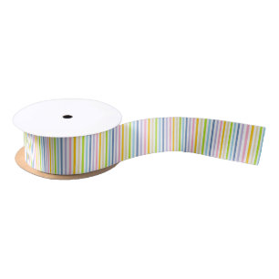 Lazo De Raso Arco iris en colores pastel vertical y rayas