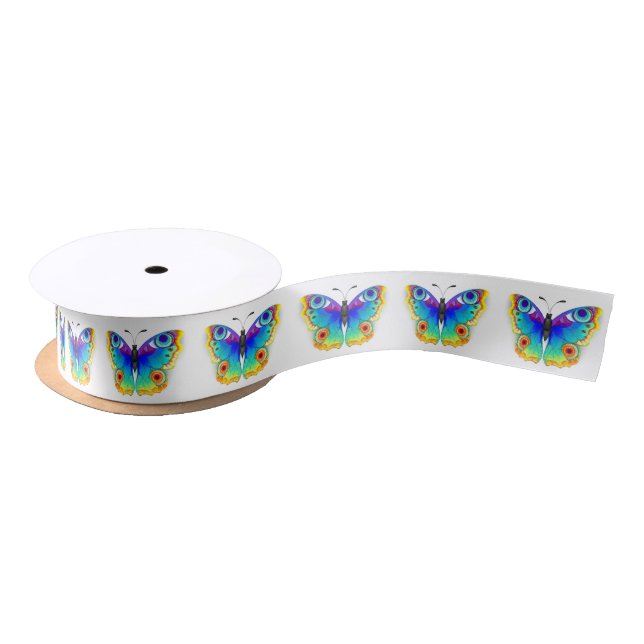 Lazo De Raso Arcoiris mariposa Peacock Eye (Carrete)