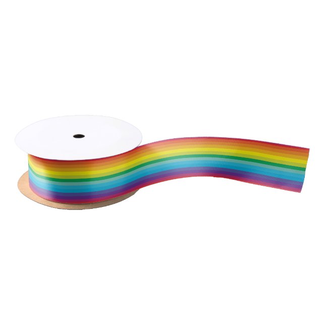Lazo De Raso Arcoiris strip negrita Decora de Rainbowcore Kei (Carrete)