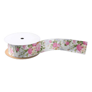 Lazo De Raso Arreglo de flor rosa