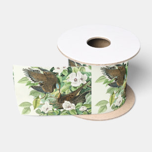 Lazo De Raso Arte de flores y pájaros vintage de Audubon de la 