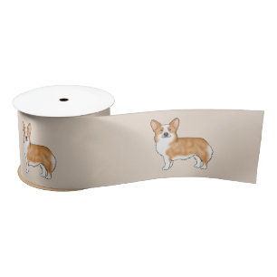 Lazo De Raso Arte de la raza de perro Corgi Galés de Pembroke r