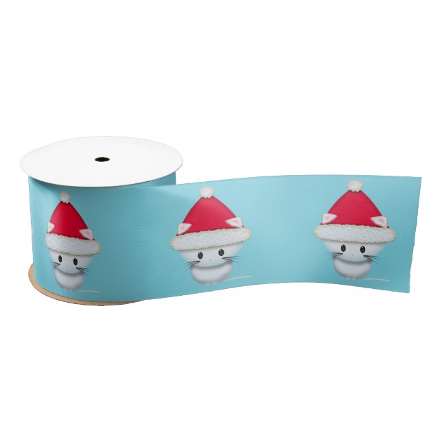 Lazo De Raso Arte de Navidades Cute Santa Kitten (Carrete)