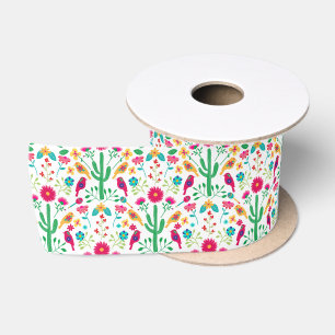 Lazo De Raso Arte Folclórico Floral Tradicional Mexicano Colore