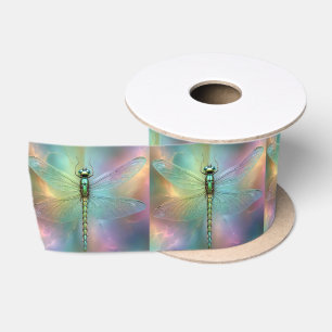 Lazo De Raso Arte fractal de libélula pastel elegante,