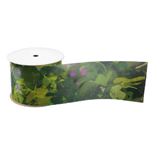 Lazo De Raso Arte gráfico de arbusto floral con pintura de acua