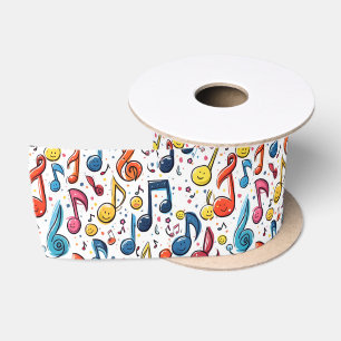 Lazo De Raso Arte Kawaii Notas Musicales Abstracto