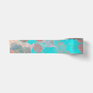 Lazo De Raso Arte rojo azul de estampado floral/floral romántic