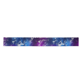 Lazo De Raso Asombroso Galaxy de Mármol Azul, Rosa y Plata