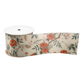 Lazo De Raso Autumn Cream Orange Floral Chinoiserie