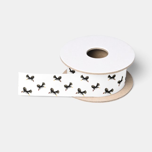 Lazo De Raso Aves Art Flying Puffins (Carrete)