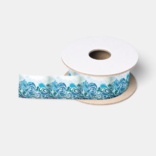 Lazo De Raso Azul de Paisley
