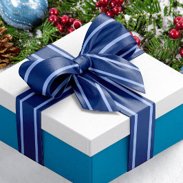 Lazo De Raso Azul marino Dos franjas náuticas de tono