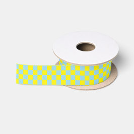 Lazo De Raso Azul pastel y amarillo