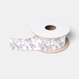 Lazo De Raso Azul vintage rosa bohemio floral elegante