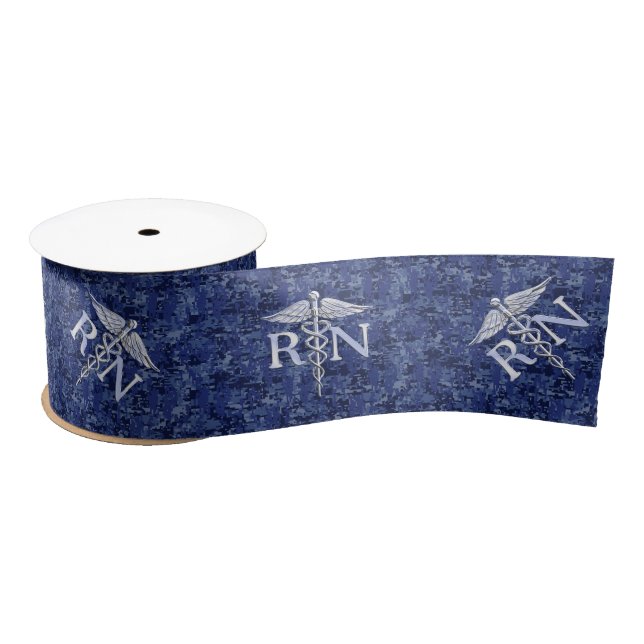 Lazo De Raso Azules marinos Camo del caduceo del RN Silber de (Carrete)