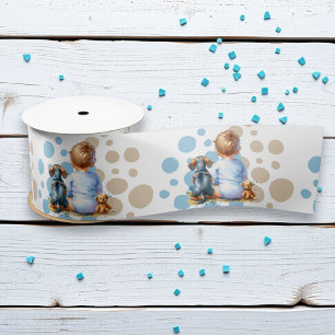 Lazo De Raso Baby and Dachshund Puppy Baby Shower