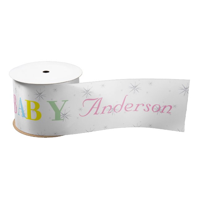 Lazo De Raso Baby Shower personalizado (Carrete)