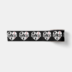 Lazo De Raso Ball Mom Shirt Heart Graciosa Béisbol