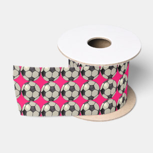 Lazo De Raso Balón de fútbol / Rosa caliente