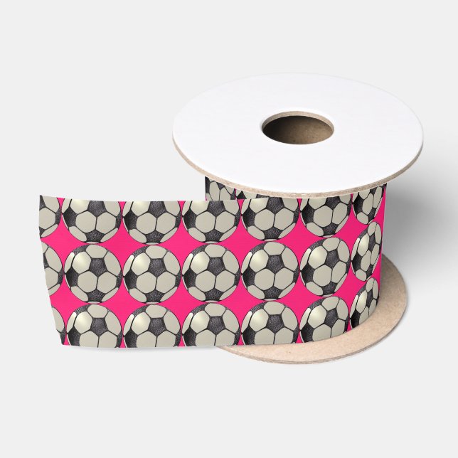 Lazo De Raso Balón de fútbol / Rosa caliente (Carrete)