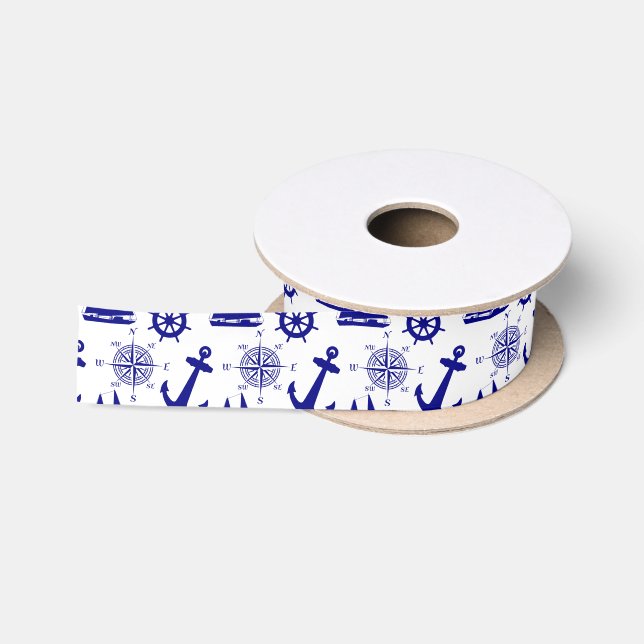 Lazo De Raso Baloncesto Náutico Azul Blanco (Carrete)