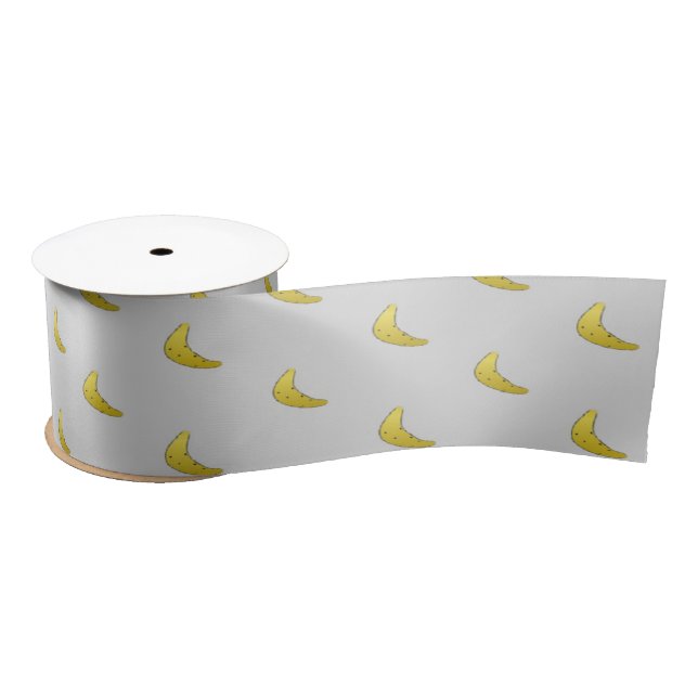 Lazo De Raso Banana pattern on gray (Carrete)