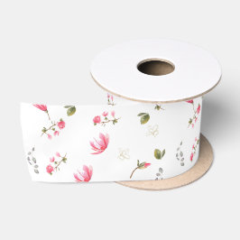 Lazo De Raso Banda de la flor de la magnolia, Magnolias rosadas