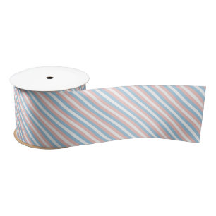 Lazo De Raso Banda diagonal rosa, azul y blanca