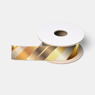 Lazo De Raso Bandas diagonales de oro Navidad