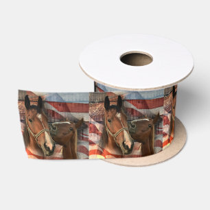 Lazo De Raso Bandera Americana de Granero Rústico de Caballo