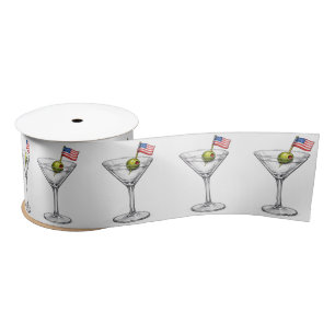 Lazo De Raso Bandera Americana en un Martini