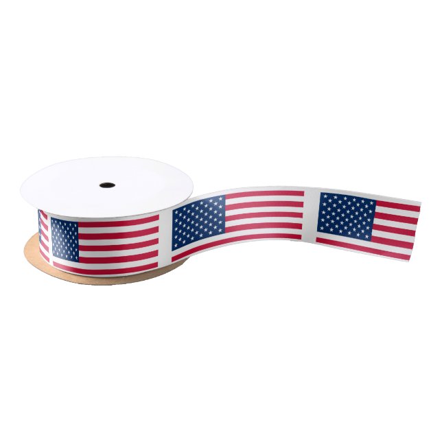 Lazo De Raso Bandera Americana Ribbon USA - Patriótico (Carrete)