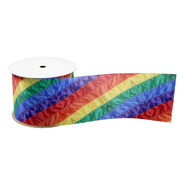 Lazo De Raso Bandera arcoiris con rainbow strillos orgullo gay  (Carrete)