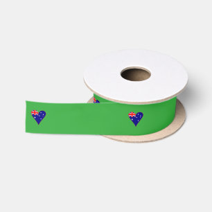 Lazo De Raso Bandera australiana con forma de corazón funky de