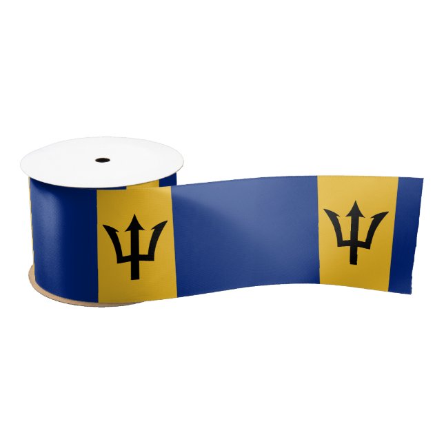 Lazo De Raso Bandera de Barbados y viajes, vacaciones y deporte (Carrete)