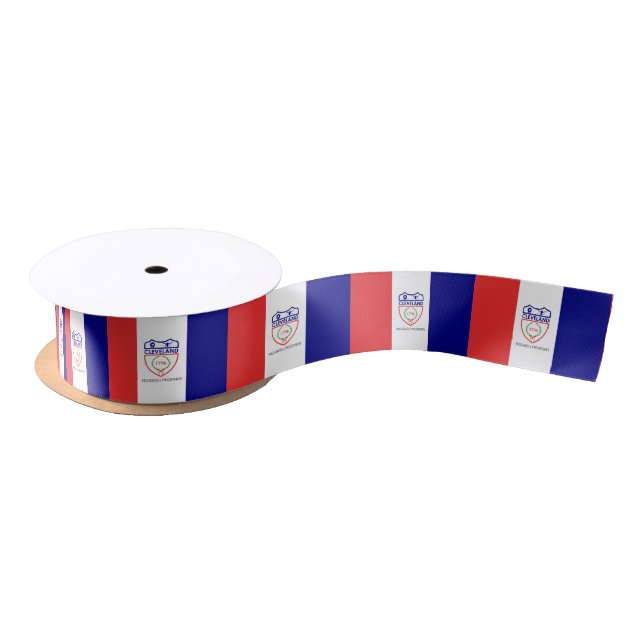 Lazo De Raso Bandera de Cleveland, Ohio Satin Ribbon (Carrete)