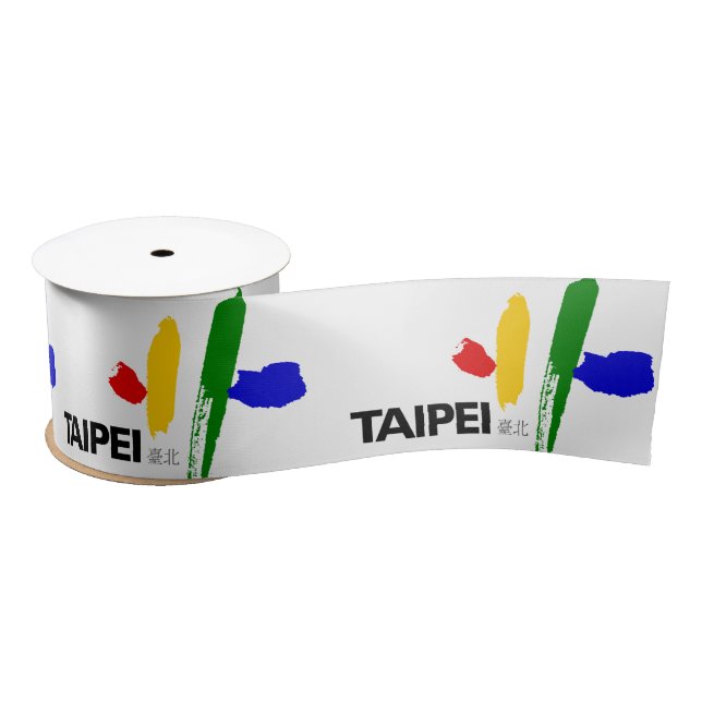 Lazo De Raso Bandera de la ciudad de Taipei (Taiwán) (Carrete)