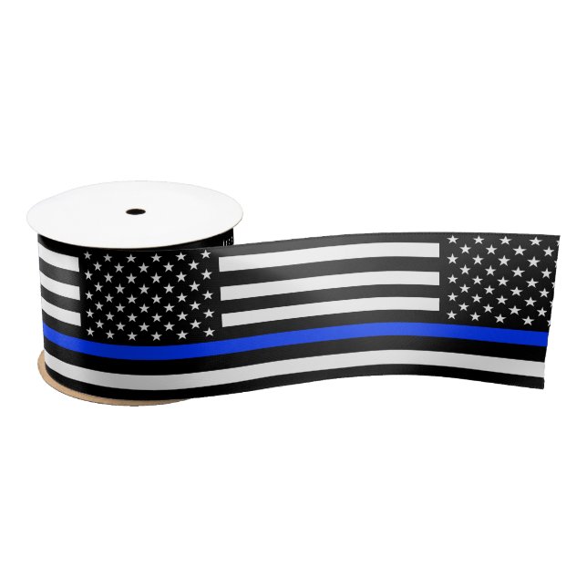 Lazo De Raso Bandera de la policía delgada de la línea azul (Carrete)
