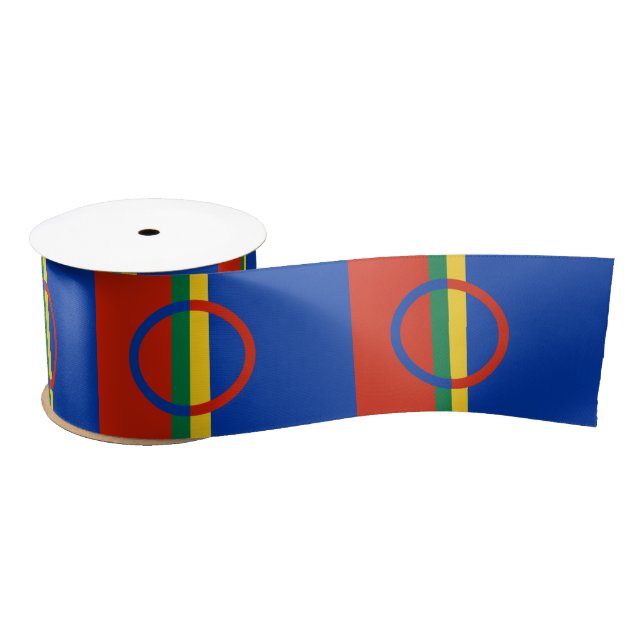 Lazo De Raso Bandera de Laponia (Navidades) (Sami) (Laplander) (Carrete)