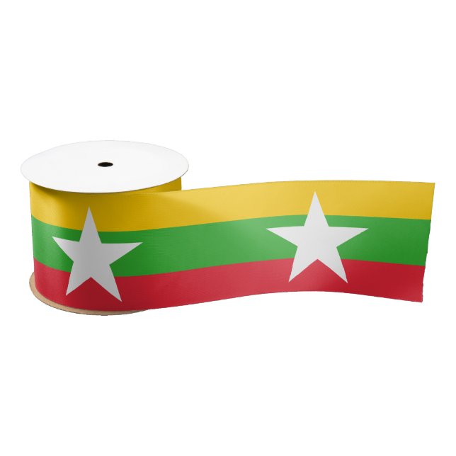 Lazo De Raso Bandera de Myanmar (Birmania) (Carrete)