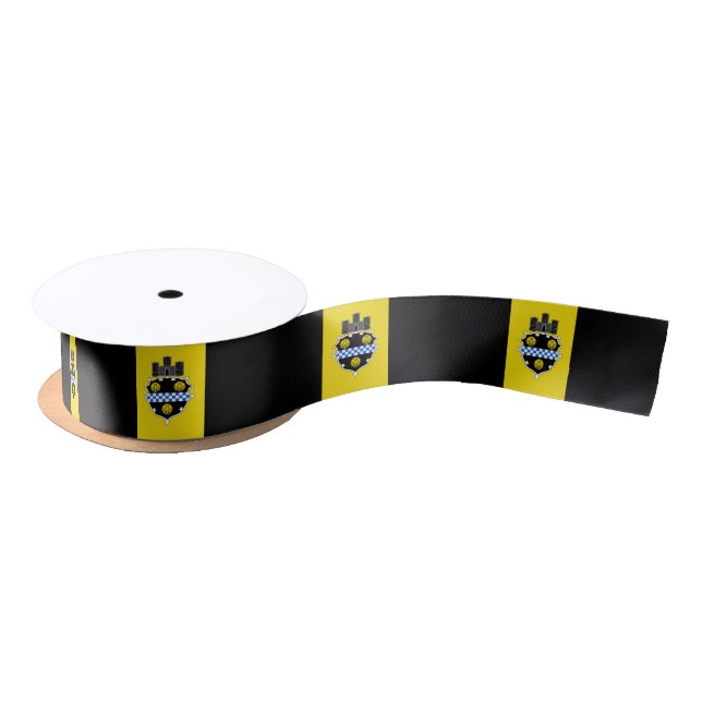 Lazo De Raso Bandera de Pittsburgh, Pennsylvania Satin Ribbon (Carrete)