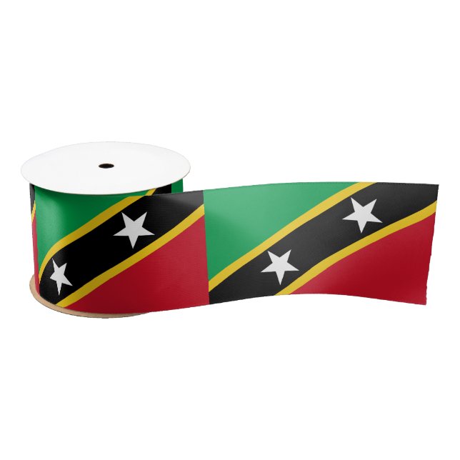 Lazo De Raso Bandera de Saint Kitts y Nevis (Caribe) (Carrete)