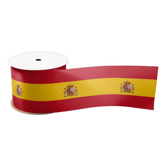 Lazo De Raso Bandera española 3" Cinta satinada (Carrete)